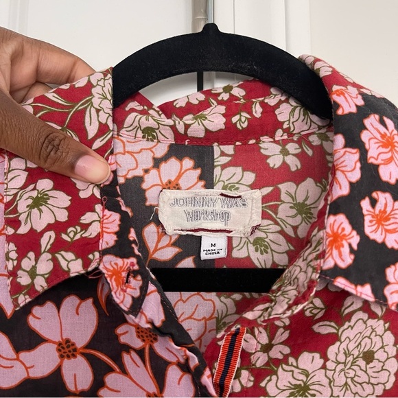 JOHNNY WAS Flora Mix Print Button-Up Cotton Shirt - Picture 4 of 6